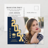 Modern 2025 FOTO Afstudeerder Graduation Party Inv Briefkaart (Voorkant / Achterkant)