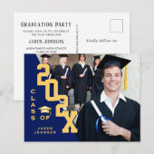 Modern 2025 FOTO Afstudeerder Graduation Party Inv Briefkaart (Voorkant / Achterkant)