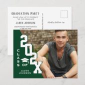 Modern 2025 FOTO Afstudeerder Graduation Party Inv Briefkaart (Voorkant / Achterkant)