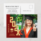 Modern 2025 FOTO Afstudeerder Graduation Party Inv Briefkaart (Voorkant / Achterkant)