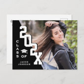 Modern 2025 FOTO Afstudeerder Graduation Party Inv Briefkaart (Voorkant / Achterkant)