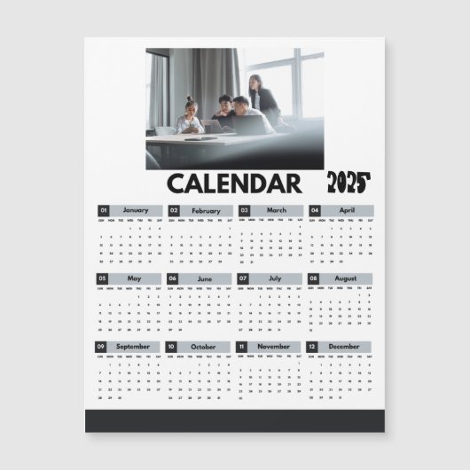 Modern 2025 Kalender Bedrijfsfoto Magneet (Voorkant)