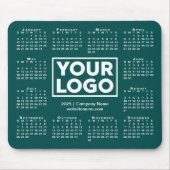 Modern 2025 Kalender Business Logo Blauw-Groen Muismat (Voorkant)