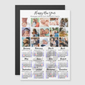 Modern 2025 Kalender Gold Script 15 Foto Magnetisc (Voorkant / Achterkant)