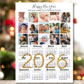 Modern 2025 Kalender Gold Script 15 Foto Magnetisc