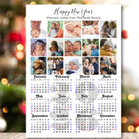 Modern 2025 Kalender Gold Script 15 Foto Magnetisc