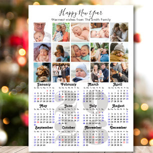 Modern 2025 Kalender Gold Script 15 Foto Magnetisc