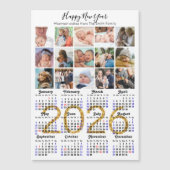 Modern 2025 Kalender Gold Script 15 Foto Magnetisc (Voorkant)