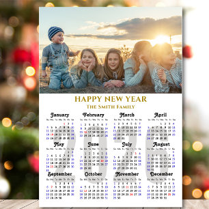Modern 2025 Kalender Gold Script Eenvoudig Magneti