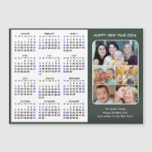 Modern 2025 Kalender Sage Green 5 Foto Magnetisch (Voorkant)
