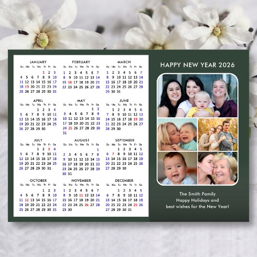Modern 2025 Kalender Sage Green 5 Foto Magnetisch