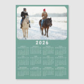 Modern 2025 Magnetische Fotokalender Blauwgroen Gr (Voorkant)