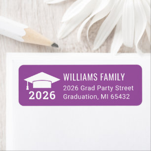 Modern 2025 Paarse Afstuderen retouradres Etiket