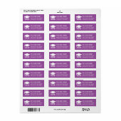 Modern 2025 Paarse Afstuderen retouradres Etiket (Full Sheet)