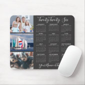 Modern 2026 Calendar 3 Photo Script Aangepaste kle Muismat (Met muis)