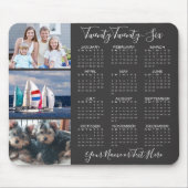Modern 2026 Calendar 3 Photo Script Aangepaste kle Muismat (Voorkant)
