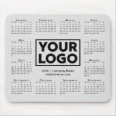 Modern 2026 Calendar Business Company Logo Gray Muismat (Voorkant)