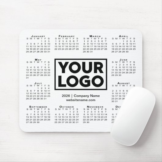 Modern 2026 Calendar Business Company Logo Muismat (Met muis)