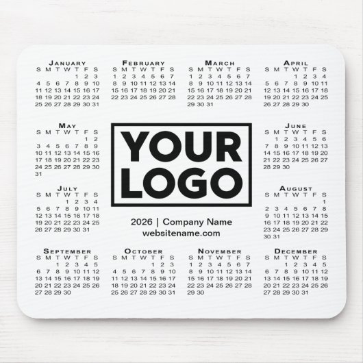 Modern 2026 Calendar Business Company Logo Muismat (Voorkant)