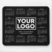 Modern 2026 Calendar Business Logo Black Muismat (Voorkant)