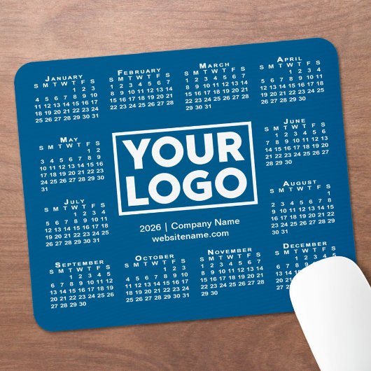 Modern 2026 Calendar Business Logo Blue Muismat