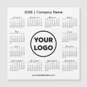 Modern 2026 Calendar Company Logo on White Magnet (Voorkant)
