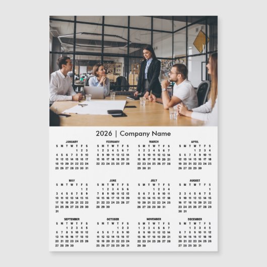 Modern 2026 Calendar Company Name Photo Magnet (Voorkant)