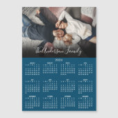 Modern 2026 Calendar Family Photo Blue Magnet (Voorkant)