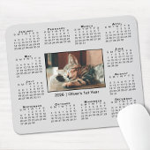 Modern 2026 Calendar Your Photo Name on Grey Muismat