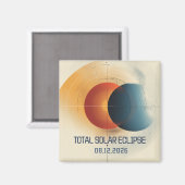 Modern 2026 Eclipse Aandenken Magneet (Voorkant / Achterkant)
