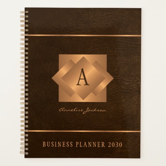 Modern 2026 gouden monogram naam script elegant planner (Voorkant)