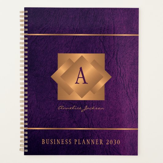Modern 2026 gouden monogram naam script elegant planner (Voorkant)