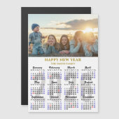 Modern 2026 Kalender Gold Script Eenvoudig Magneti (Voorkant / Achterkant)