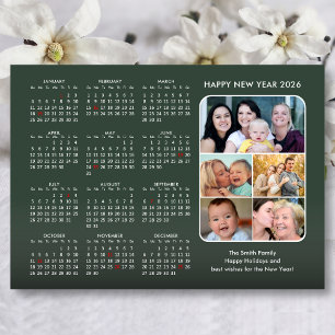 Modern 2026 Kalender Sage Green 5 Foto Magnetisch