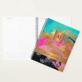 Modern 2026 monogram zwart goud elegante kantoor planner (Display)