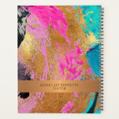 Modern 2026 monogram zwart goud elegante kantoor planner (Achterkant)