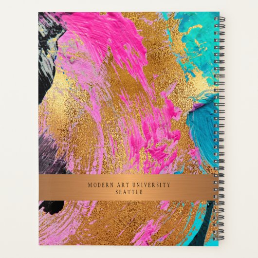 Modern 2026 monogram zwart goud elegante kantoor planner (Achterkant)