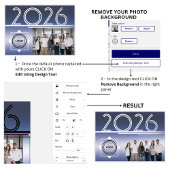 Modern 2026 New Year Logo Photo Greeting Card Folie Uitnodiging