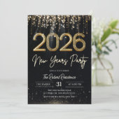 Modern 2026 New Years Party Kaart (Staand voorkant)
