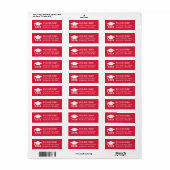 Modern 2026 Rood Afstudeeradres Etiket (Full Sheet)