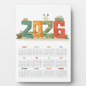 Modern 2026 Tabletop Desk Calendar - New year Fotoplaat (voorkant)