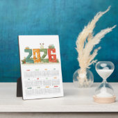 Modern 2026 Tabletop Desk Calendar - New year Fotoplaat (Zijkant)