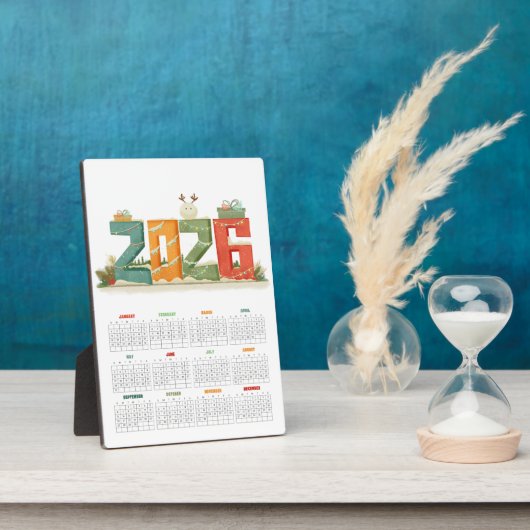 Modern 2026 Tabletop Desk Calendar - New year Fotoplaat (Zijkant)