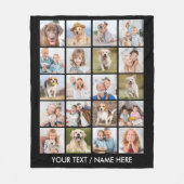 Modern 20 Photo Collage Personalized Black Medium Fleece Deken (Voorkant)