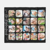 Modern 20 Photo Collage Script Naam Fleece Deken (Voorkant (Horizontaal))