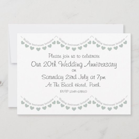 Modern 20e China Wedding Jubileum Uitnodiging (Voorkant)