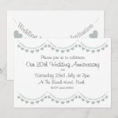 Modern 20e China Wedding Jubileum Uitnodiging (Voorkant / Achterkant)