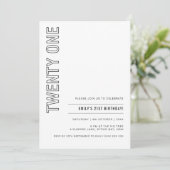Modern 21 e uitnodiging van de 21ste verjaardag (Staand voorkant)