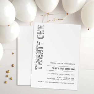 Modern 21 e uitnodiging van de 21ste verjaardag