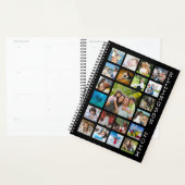 Modern 21 foto collage familie zwart gepersonalise planner (Display)